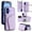 Purple, variant on Furiet Wallet Case for iPhone 17 6.3 inch with Tempered Glass Screen Protector Slim Purse Shoulder Strap Luxury PU Leather Card Holder Stand Phone Cover for i Phone17 i17 17Case Women Men Purple