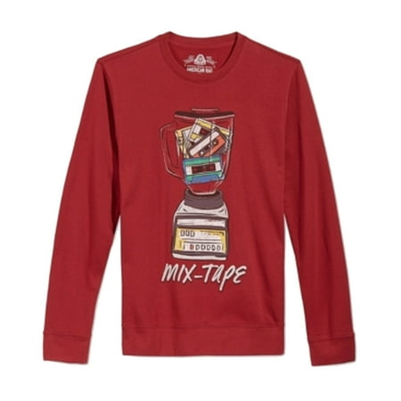 - American Rag NEW Red Scarlet Mens Size Large L Mix-Tape Crewneck Sweater