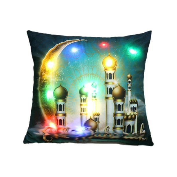 Cubiertas Del Cojín Del Sofá Llevaron la Luna Media Luna Y las Cubiertas Del Cojín con Patrón de Estrella, Resplandor Nocturno de los Cojíns Del Sofá Y los Respaldos, Decoraciones de la Linterna Del F