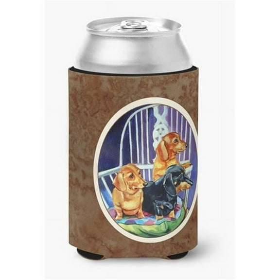 Dachshund Two Red, Black & Tan Can or Bottle Hugger