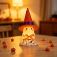 thumbnail image 5 of Fwttom Halloween Ghost Night Light, Cute Glowing Ghost Lamp with Witch Hat, Halloween Lights for Holiday House Mantel Shelf Bedside, 5 of 6