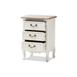 Baxton Studio Capucine Antique French Country Cottage Grey Finished Wood 3-Drawer End Table main image 1