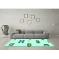 thumbnail image 3 of Ahgly Company Indoor Square Solid Turquoise Blue Modern Area Rugs, 7' Square, 3 of 4