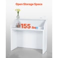thumbnail image 2 of KFFKFF Reception Desk, 46 Inch Rectangular Front Counter Table, Office Reception Desk, Retail Counter and Front Reception Counter, for Checkout, Lobby, Beauty Salon and Office, White, 2 of 9