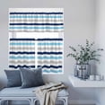 thumbnail image 6 of 3 Piece Kitchen Curtains and Valances Set Blue Grey Striped Cafe Curtains 36 Inch Length Farmhouse Stripes Simple Art Valance & Tier Curtain for Living Room Bedroom Small Window 54"x18"+27"x36"*2, 6 of 6