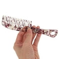 thumbnail image 3 of Unique Bargains 1 Pc Long Handle Hair Comb Purple White Acetate Sheet, 3 of 5