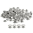 thumbnail image 1 of Unique Bargains 100 Sets Leather Rivets 8x6mm Double Cap Rivets Silver Tone, 1 of 7