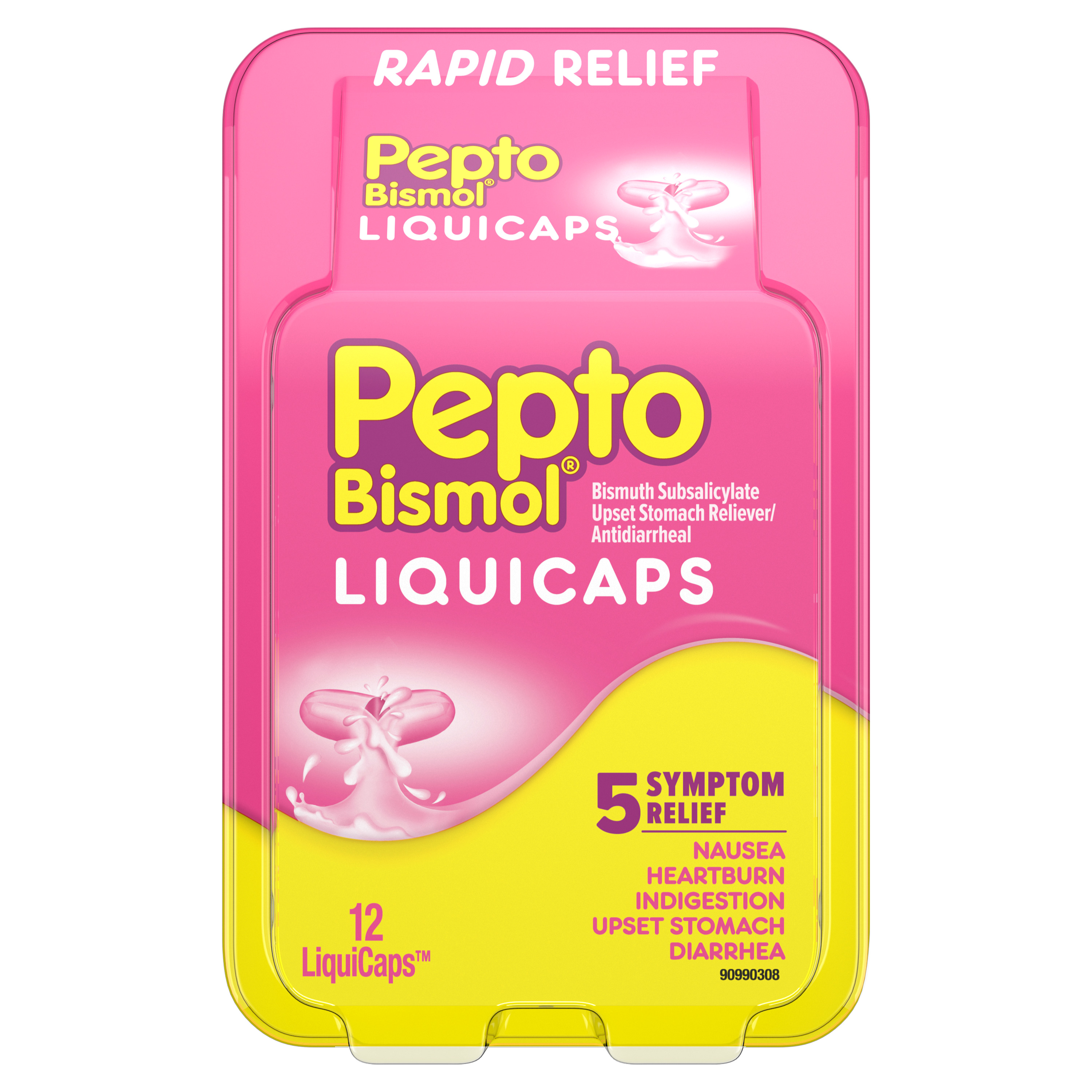 Pepto Bismol LiquiCaps Relief for Upset Stomach and Diarrhea, 12 ct
