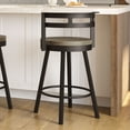thumbnail image 5 of Amisco Vector 26 In. Swivel Counter Stool - Beige Distressed Wood / Dark Brown Metal, 5 of 9