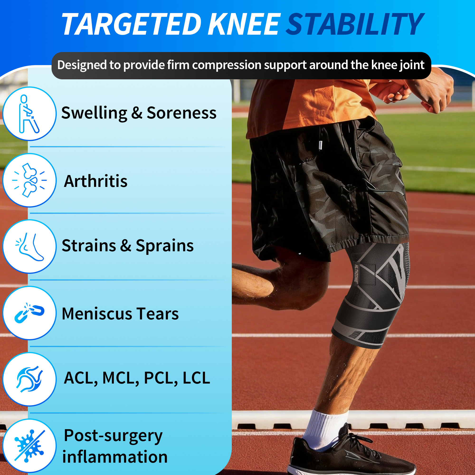 HLTHZONE Adjustable Compression Knee Brace photo 7