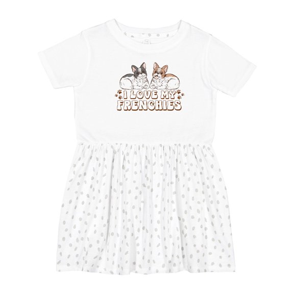 Inktastic I Love My Frenchies Girls Toddler Dress