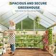 thumbnail image 3 of 6x8 FT Greenhouse, Easy Assembly Aluminum Polycarbonate Greenhouses for Outdoors with Roof Vent and Ground Nails, Heavy Duty Aluminum Walk-in Greenhouse for Backyard, Sliding Lockable Door, Silver, 3 of 6