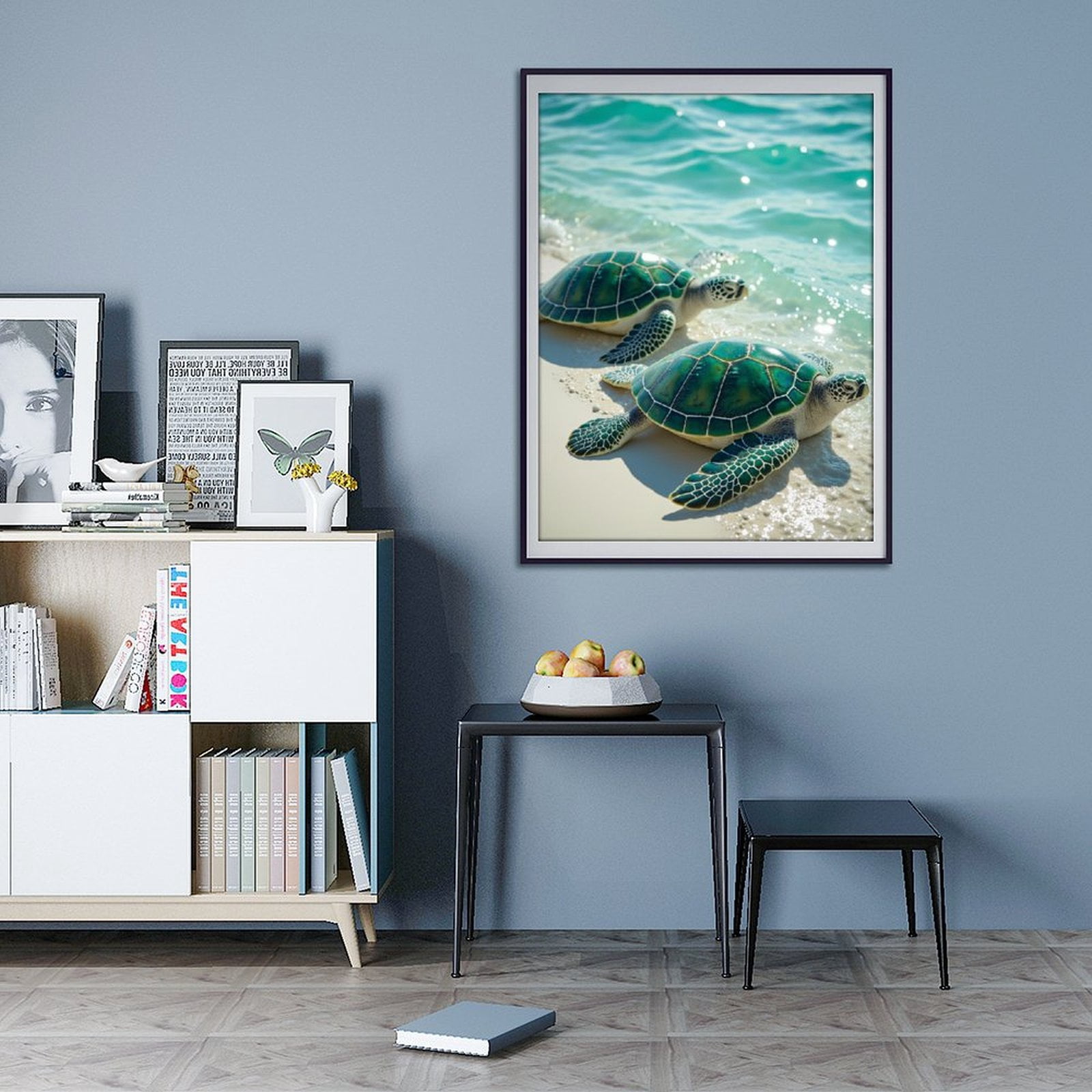 Diamond Art Kits for Adults - 5d Sea Turtles Beach Waves Diamond Painting for Adults, Diamond Art for Adults Beginners, Frameless Diamond Painting Kits for Adults for Home Wall Decor