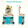 thumbnail image 3 of Costway Kids Kitchen Playset with Sounds Lights Steam Play Sink 113 PCS Accessories Blue, 3 of 10
