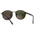 thumbnail image 4 of Mens Round Thin Plastic Retro Horn Rim Color Mirror Lens Sunglasses Black Fuchsia, 4 of 4