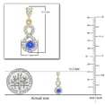 thumbnail image 2 of Dazzlingrock Collection 3mm Round Tanzanite & White Diamond Infinity Swirl Screwback Dangling Drop Earrings for Women (0.18 ctw, Color I-J, Clarity I2-I3) in 10K Yellow Gold, 2 of 3