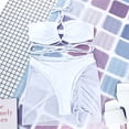 thumbnail image 6 of JoveMarine Women's Sexy Tie-Front Bikini Set Hollow Open Back Two-Piece Swimsuit with Side Ties for Summer Vacation and Beach Pool Party White M, 6 of 7