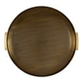 thumbnail image 5 of Kate and Laurel Samana Modern Glam Round Metal Tray, 17 Inch Diameter, Antique Brass, Circular Polished Decorative Tray with Hammered Surface and Minimalist Handles, 5 of 9