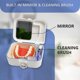 thumbnail image 2 of BRILLAR Estuche de baño portátil para dentaduras postizas con espejo y cepillo de limpieza - Contenedor de almacenamiento para dentaduras postizas de viaje para limpieza y remojo - Ideal par, 2 of 5