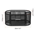thumbnail image 2 of Uxcell 8-Slot and 1 Drawer Metal Oval Desktop Organizer Pen Holder Black, 2 of 5