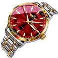 thumbnail image 2 of Resicozy Watches for Men Fashion Quartz Wristwatch with Round Dial Casual Business Watch Stainless Gift 2026 Silver with Red Face, 2 of 3