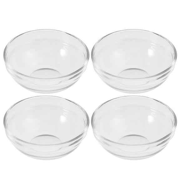 4PCS Mini Glass Bowls Small Prep Dishes Stackable Dipping Bowls for Sauces Clear Glass Dishes for Kitchen Condiments Spices and Small Portions (3 OZ)