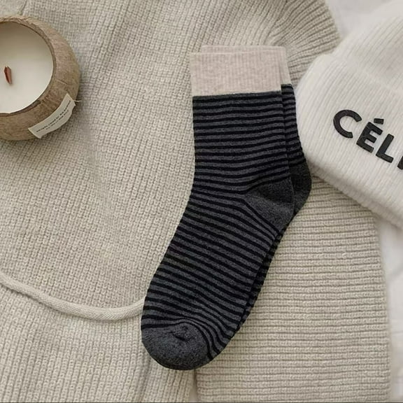 Zhuge 3 Pairs Women's Thin Cotton Socks,Soft Cotton Bootie Socks Women Above Ankle Crew Socks (A31)