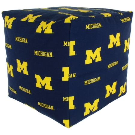Michigan Wolverines Cube Cushion Pouf Chair Bean Bag Ottoman Cushion Pouf Chair Bean Bag Ottoman