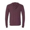 thumbnail image 3 of BELLA + CANVAS Unisex Triblend Lightweight Full-Zip Hooded Long Sleeve Tee 3939 - Maroon Triblend Size M, 3 of 3