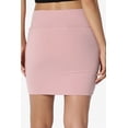 thumbnail image 3 of Jupe Tube Double Couche Taille Haute en Coton Extensible Basique pour Femmes, 3 of 7