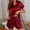 Wine, variant on Silk Pjs for Women Set 2 Piece Womens Button Down Pajama Sets with Shorts Lounge Sets for Women Ladies Pajamas Sets