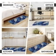 thumbnail image 6 of 2 Pce Crystal Velvet Kitchen Floor Mat Door Mat 47.2×17in Water Absorption And Stain Resistance For Laundry Dining Room Office Sink Blue And White Gold Marble, 6 of 6
