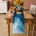 thumbnail image 4 of Summer Ocean Waves Watercolor Table Runner 36 Inches Long,Kitchen Dining Tablerunners Gradient Blue Wavy Linen Table Runners Dresser Scarves for Home Dinner Wedding Holiday Party Decor, 4 of 9