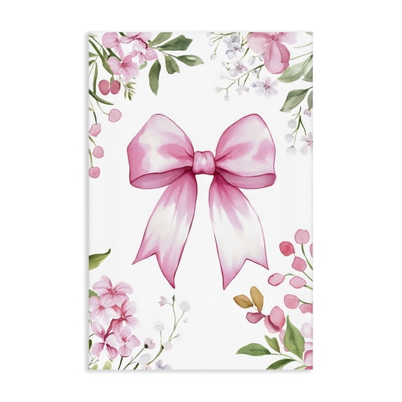 Stupell Industries French Country Whimsical Floral Bow Pink Canvas Art, 16 x 24, by Creative Studio