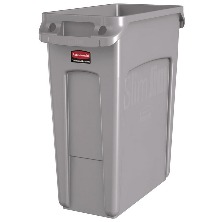 【特価セール】ラバーメイド(Rubbermaid) Vented Slim Ji Rubbermaid Commercial, Slim Jim Vented Container, RCP1971258, Gray