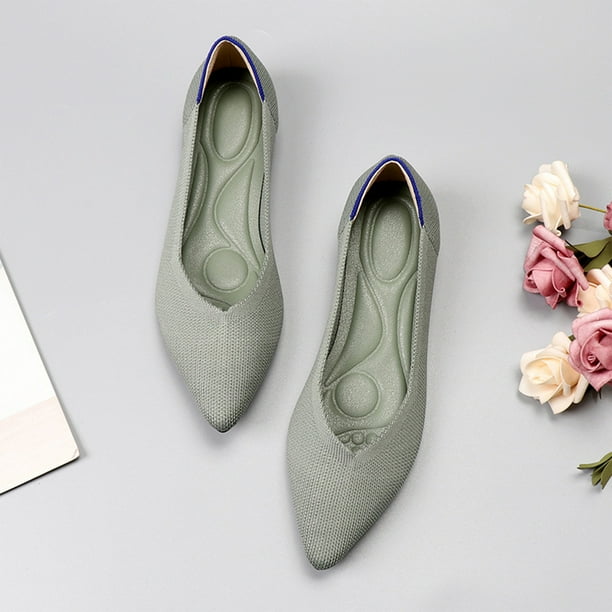 Teissuly Womens Casual Comfortable Lightweight Fashion Flat Shoes Ladies Flat Shoes Solid Color Pointed Toe Flat Soft Sole Shoes Teissuly WER202401224741