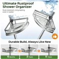 thumbnail image 3 of Shower Caddy Tension Pole：4-Tier Rustproof Bathroom Corner Shelf for Renters - 47-121inches Adjustable Bathtub Organizer with Soap Holder-large capacity rack for Shampoo Storage Home Accessory, 3 of 7