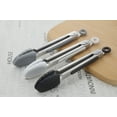 thumbnail image 5 of HINMAY Pinzas pequeñas de silicona de 7 pulgadas, juego de 3 mini pinzas para servir (negro, blanco y gris), 5 of 5