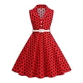 thumbnail image 2 of FYDUU 1950S Polka Dot Dress for Girls Summer Dresses Elegant Sleeveless Vintage A-Line Swing Party Dress Casual Sundress 3-4 Years, 2 of 3