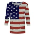 thumbnail image 5 of CHUANK Plus Hauts pour Femmes Chic Décontracté Col Rond Manches Courtes Chemises et Blouses pour Femmes T-Shirts à Imprimé Papillon du 4 Juillet pour Femmes Tunique Graphique Patriotique Tendance Haut d'Été Plage, 5 of 5