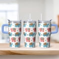 thumbnail image 2 of 20oz elephant Stainless Steel Tumbler with Handle and Straw Insulated Coffee Travel Mug Water Bottle with Lid and Straw Fits Most Car Cup Holders Commute Essential Gift for Women Men, 2 of 6