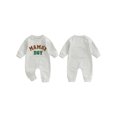 thumbnail image 2 of xiaxaixu Baby Boy Fall Romper Letter Embroidery Long Sleeve Crew Neck Full Length Jumpsuit, 2 of 8