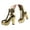 Gold, variant on Women's Goth Ankle Boots Platform Chunky High Heel Round Toe Side Zipper Buckle Strap Boots