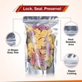 thumbnail image 4 of BELLE KR® 5x8 Mylar Bags for Food Storage - Pack Of 100-7.5mil Thickness - Stand Up Clear Mylar Bags with Window - Resealable Bags for Packaging - Labels Included, 4 of 7
