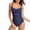 Navy, variant on fartey Womens One Piece Swimsuit Elegant Inspired Vintage Pin Up Monokinis Tummy Control Shirred Bathing Suits