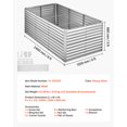 thumbnail image 2 of VEVOR Galvanized Raised Garden Bed, 8 x 4 x 3 ft, Rectangular Metal Planter Box Kit Outdoor, Bottomless Elevated Planting Box with Gloves, for Growing Flowers Vegetables, Silver, 2 of 9