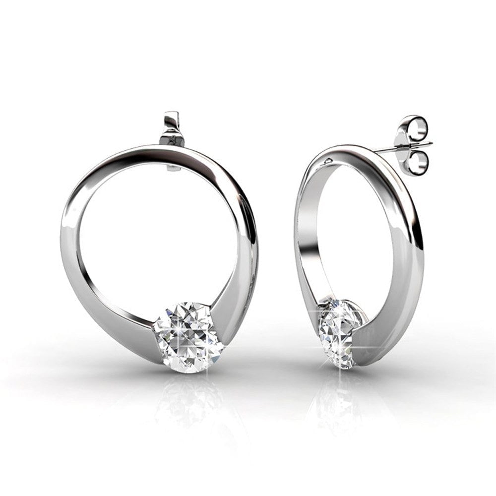 Cate & Chloe Dahlia 18k White Gold Plated Jewelry Set with Swarovski Crystals Gift for Women