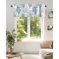 thumbnail image 7 of Teal Blue Grey Coral Pattern Kitchen Valances for Windows Tropical Ocean Summer Valance Curtains&nbsp; for Kitchen /Living Room/Bedroom/ Bathroom Decor, 54"x18 " ,Rod Pocket 1 Panel,, 7 of 7