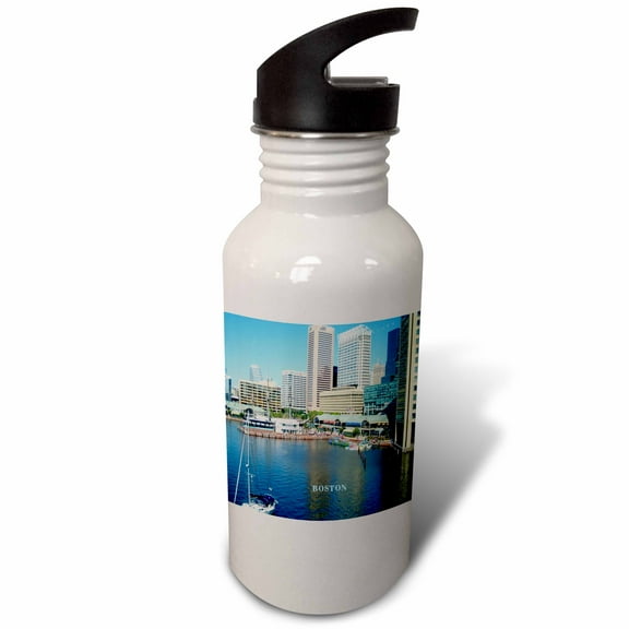 3dRose, Boston Harbor, 21 oz Sports Water Bottle