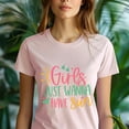 thumbnail image 5 of Girls Just Wanna Have Sun T-Shirt – Cute Summer Beach Shirt for Women and Teens, Maroon, Size 3XL, 5 of 6